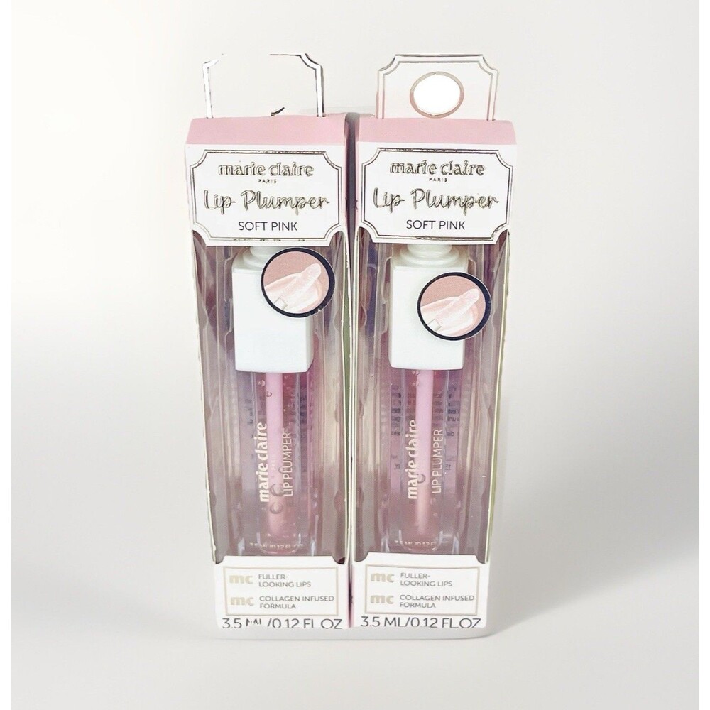 2 Pack MARIE CLAIRE Lip Plumper Soft Pink Collagen Infused NEW IN BOX
